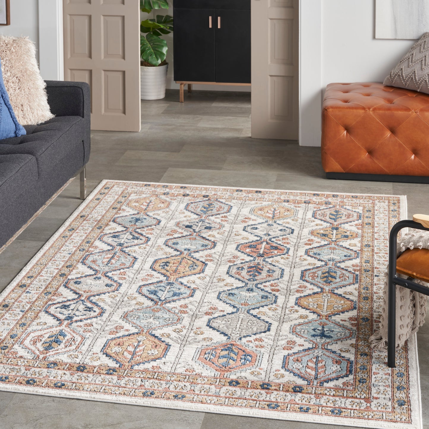 Nourison Home Quarry  Ivory Multicolor  Contemporary