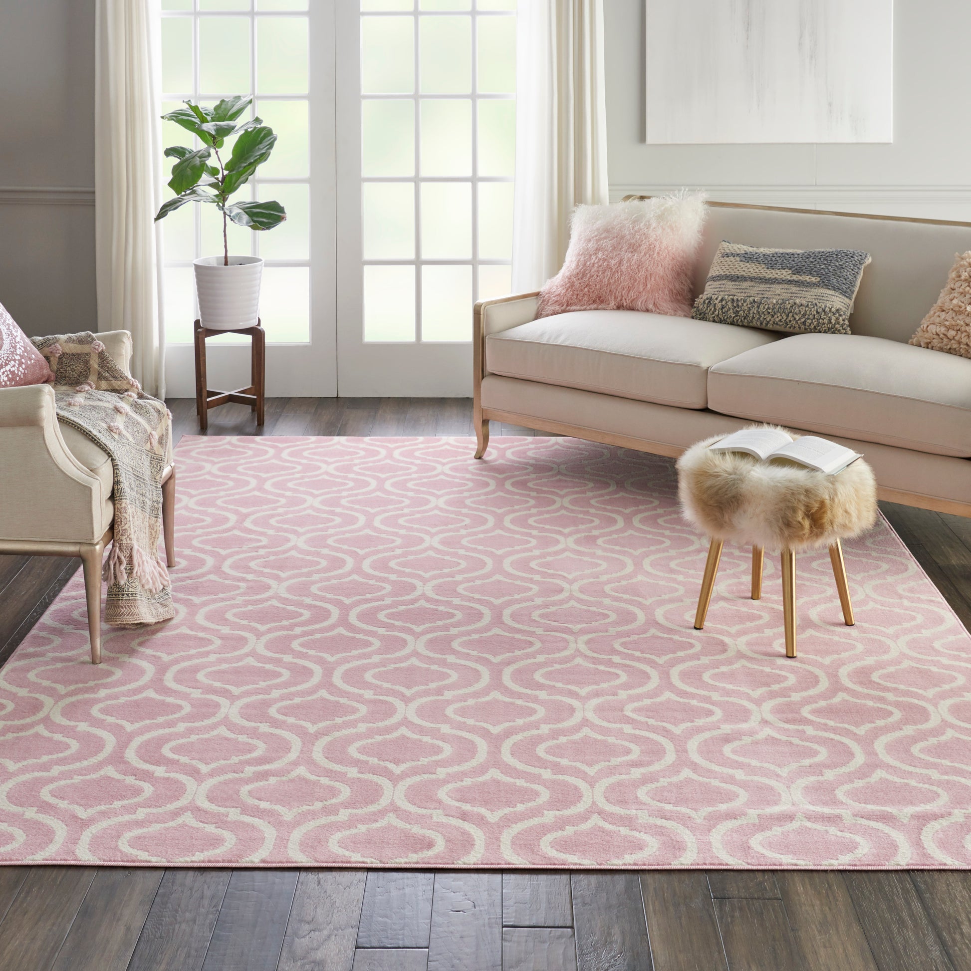 Nourison Home Jubilant  Pink  Transitional