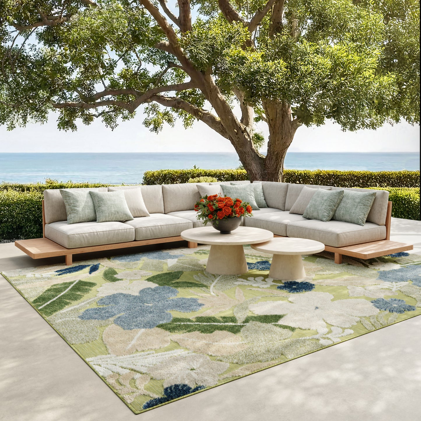 Nourison Home Suncoast  Green Blue  Contemporary