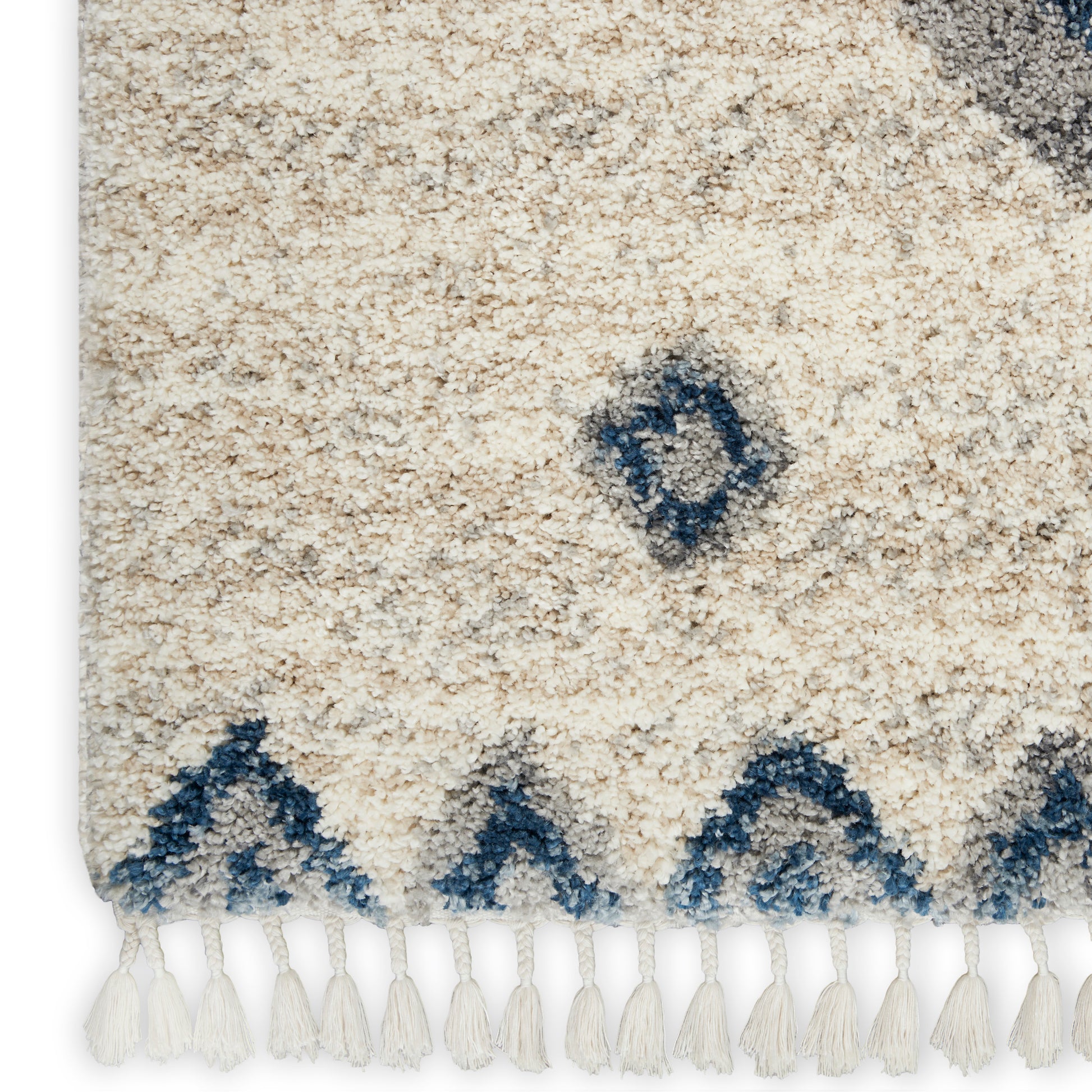 Nourison Home Oslo Shag  Ivory Blue  Contemporary