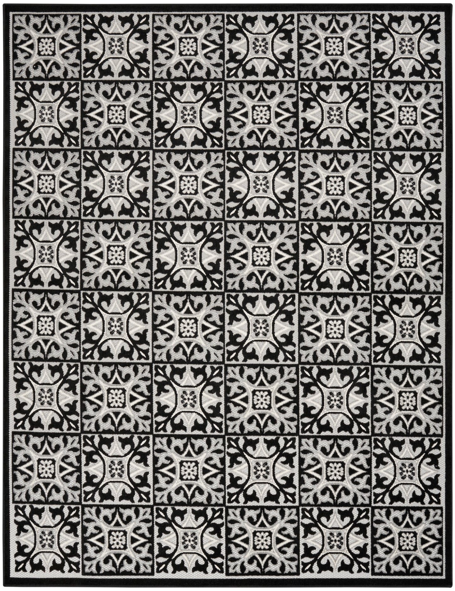 Nourison Home Aloha  Black White  Contemporary