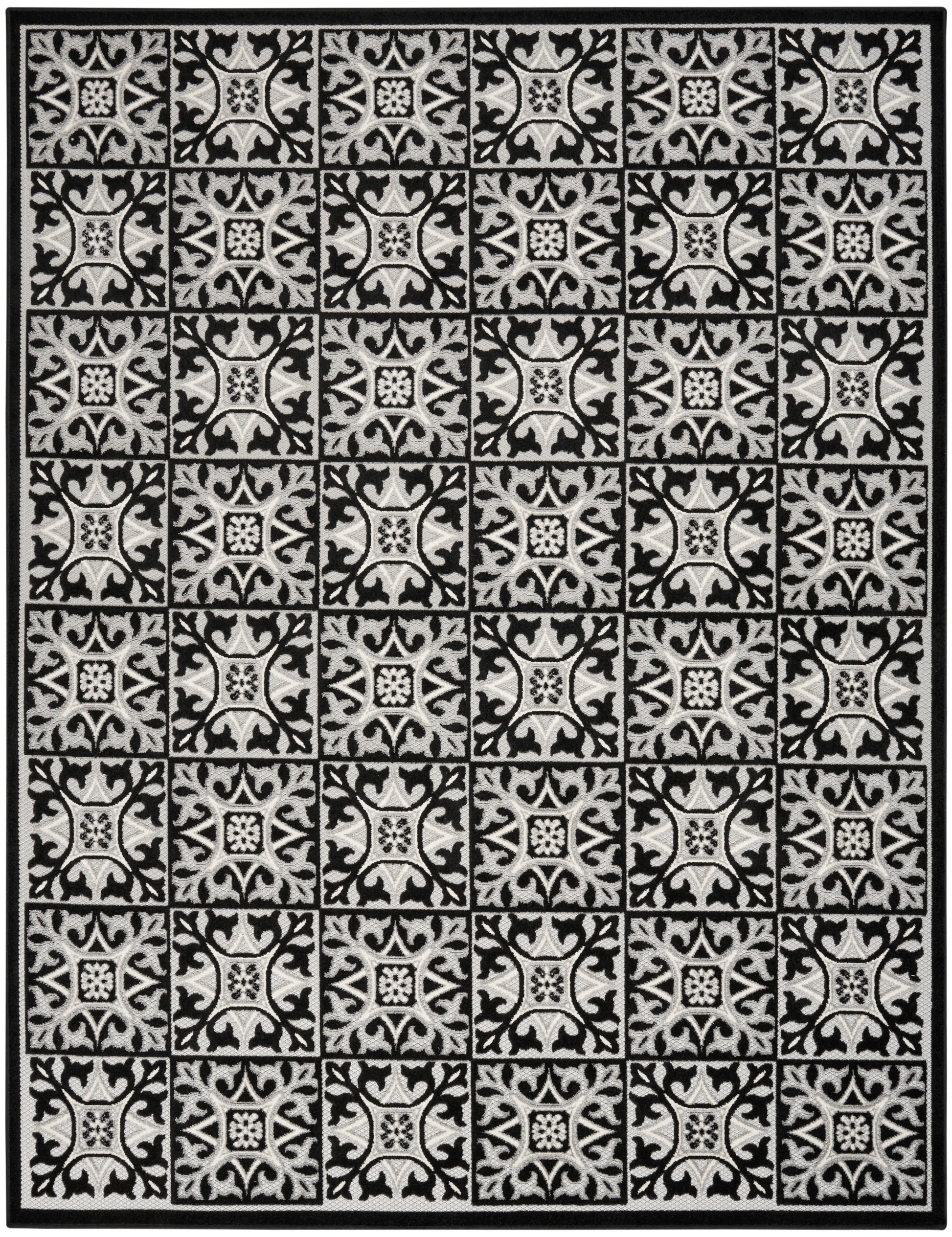 Nourison Home Aloha  Black White  Contemporary