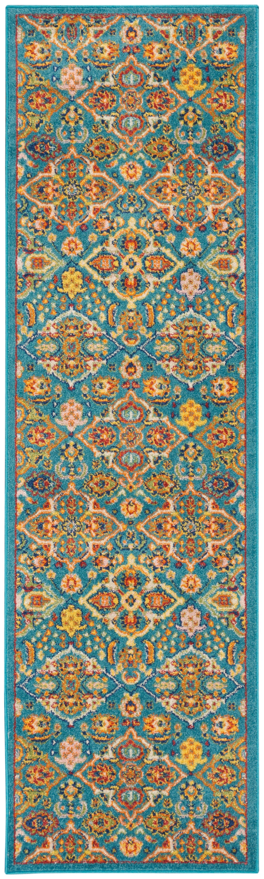 Nourison Home Allur ALR03 Turquoise Ivory Transitional Power-loomed Rug