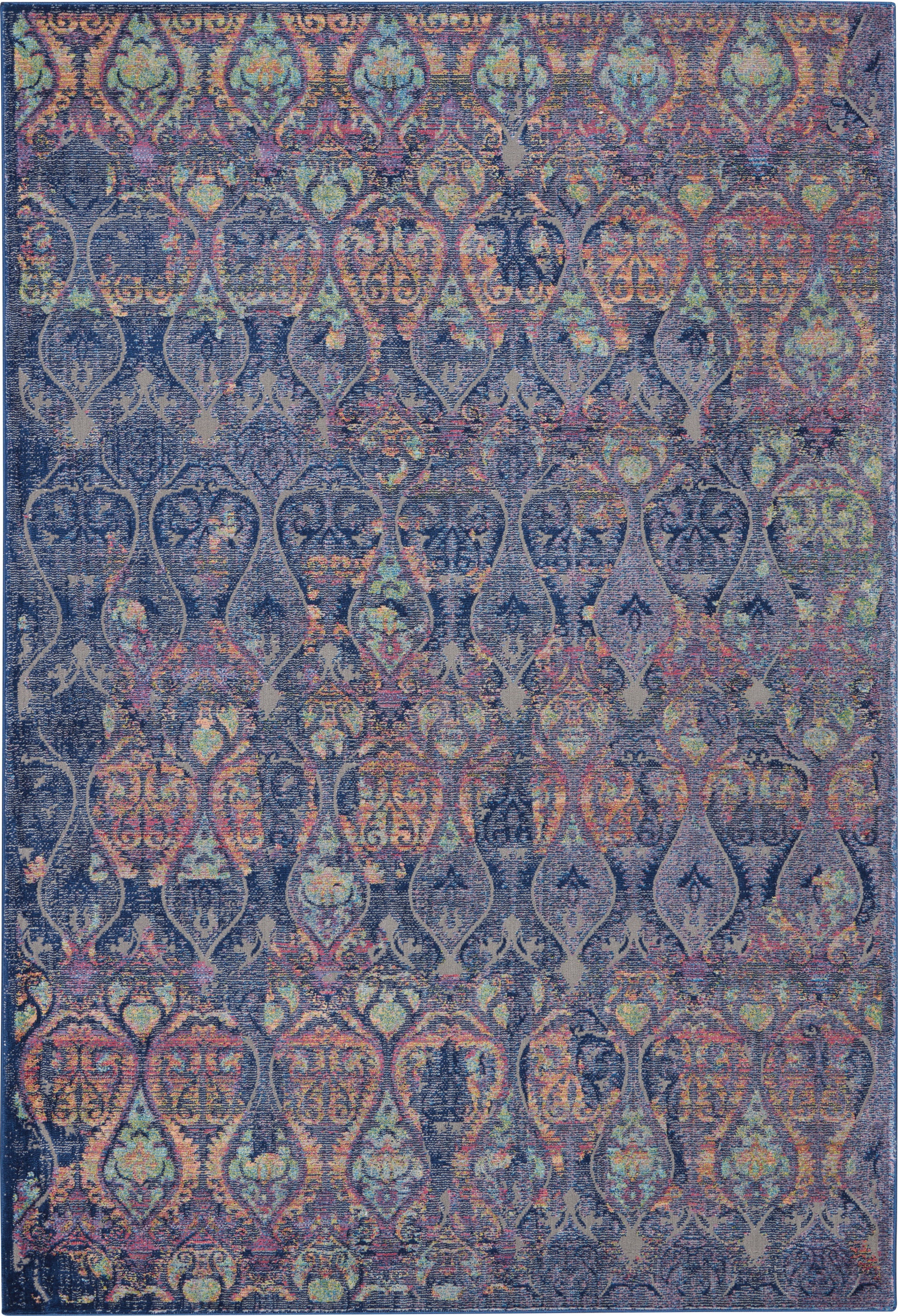 Nourison Home Ankara Global  Navy Multicolor  Transitional