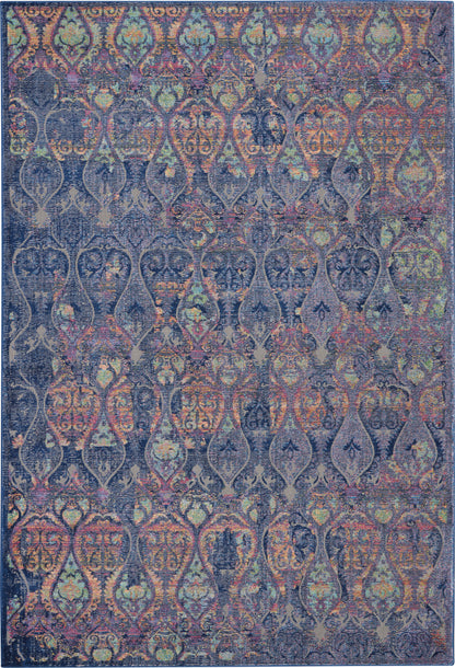 Nourison Home Ankara Global ANR08 Navy Multicolor Transitional Power-loomed Rug