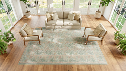 Nourison Home Botanical Washables  Green Multicolor  Contemporary