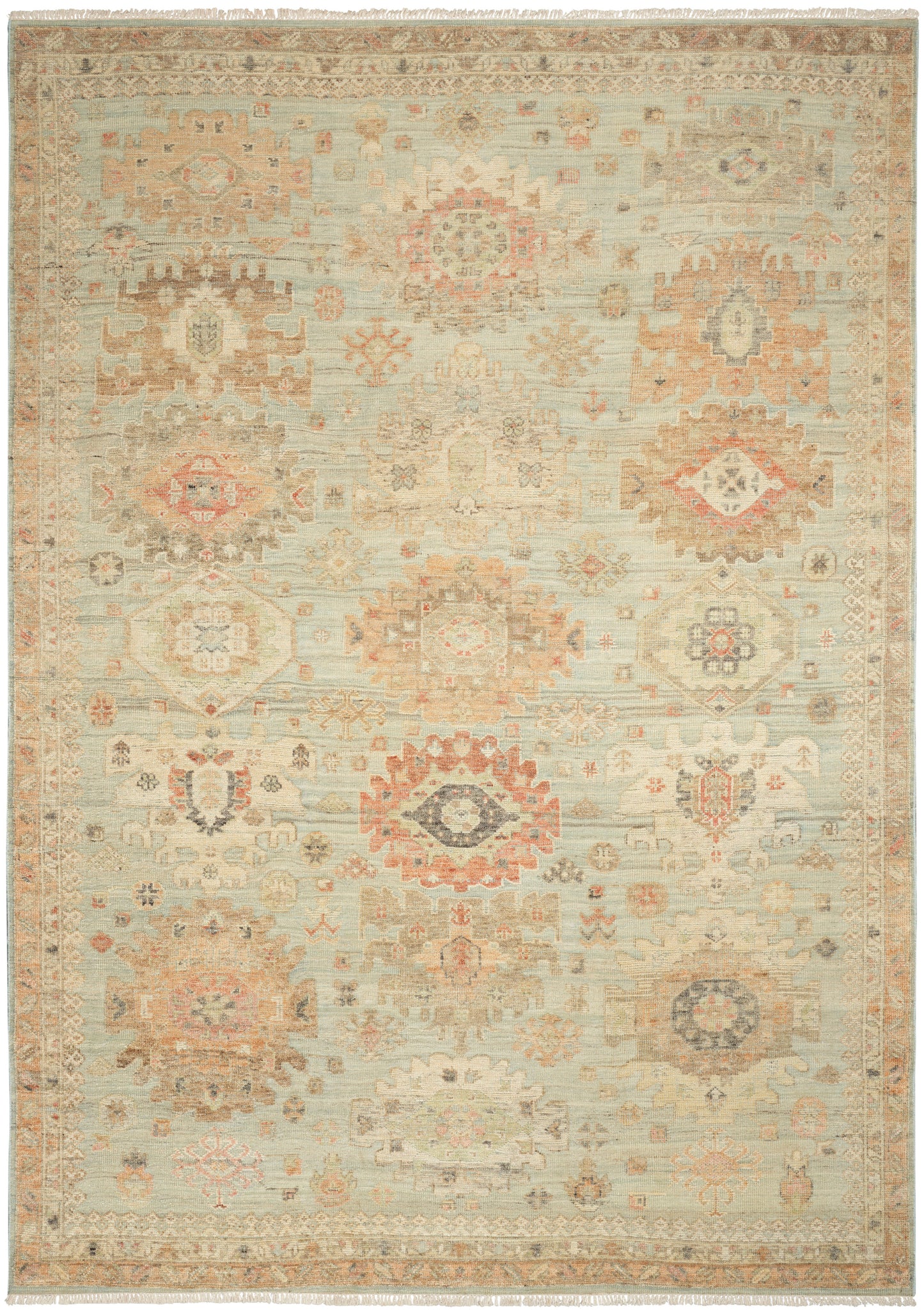 Nourison Home Heritage Vine HTV02 Light Blue Traditional Hand Knotted Rug