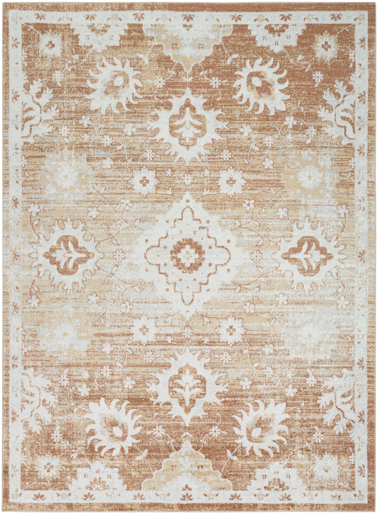 Nourison Home Astra Machine Washable ASW19 Copper Traditional Power-loomed Rug