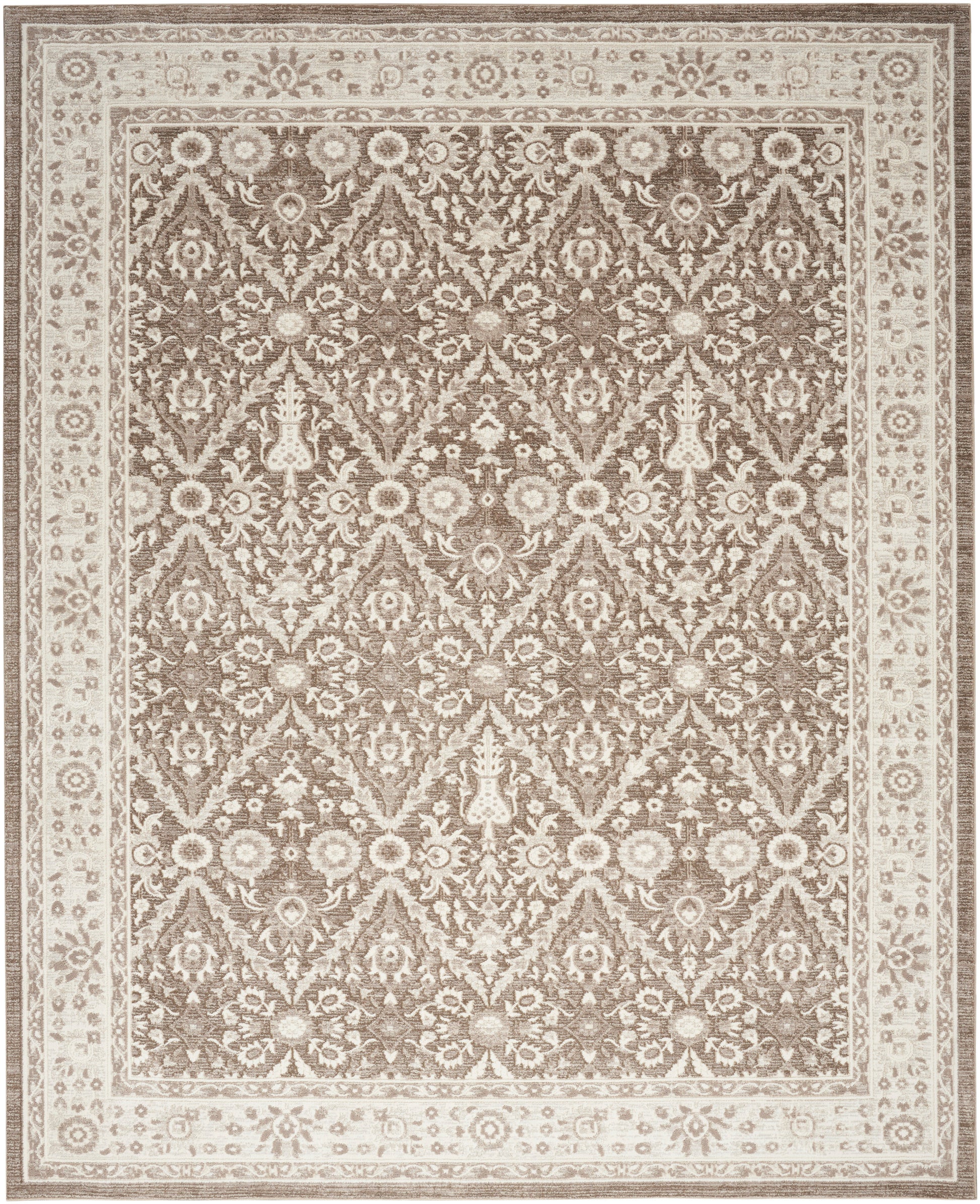 Nourison Home Eco Cycle  Ivory Mocha  Traditional