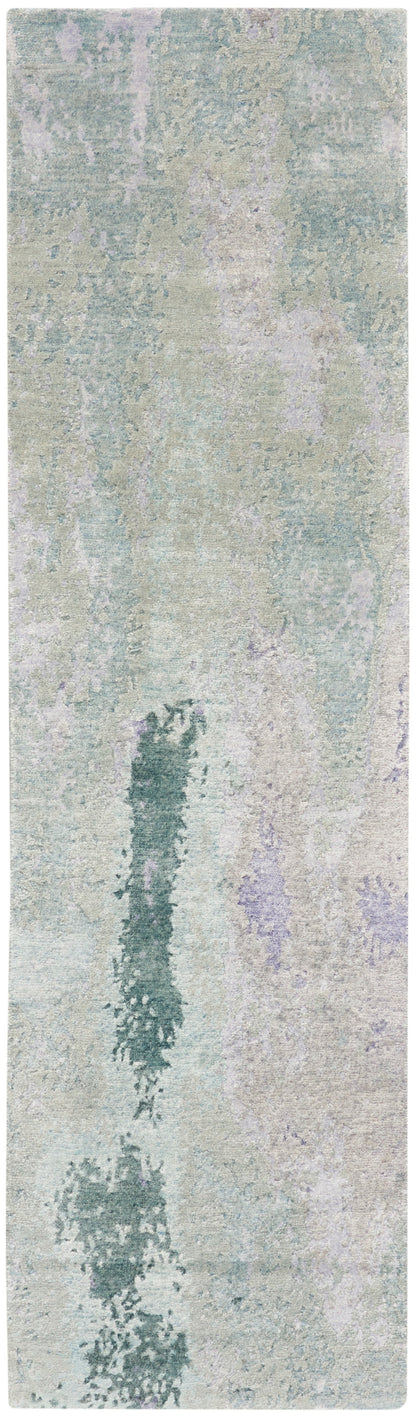 Nourison Home Silk Shadows SHA22 Blue Green Contemporary Knotted Rug