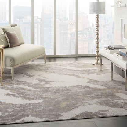 Nourison Home Silky Textures  Brown Ivory  Contemporary