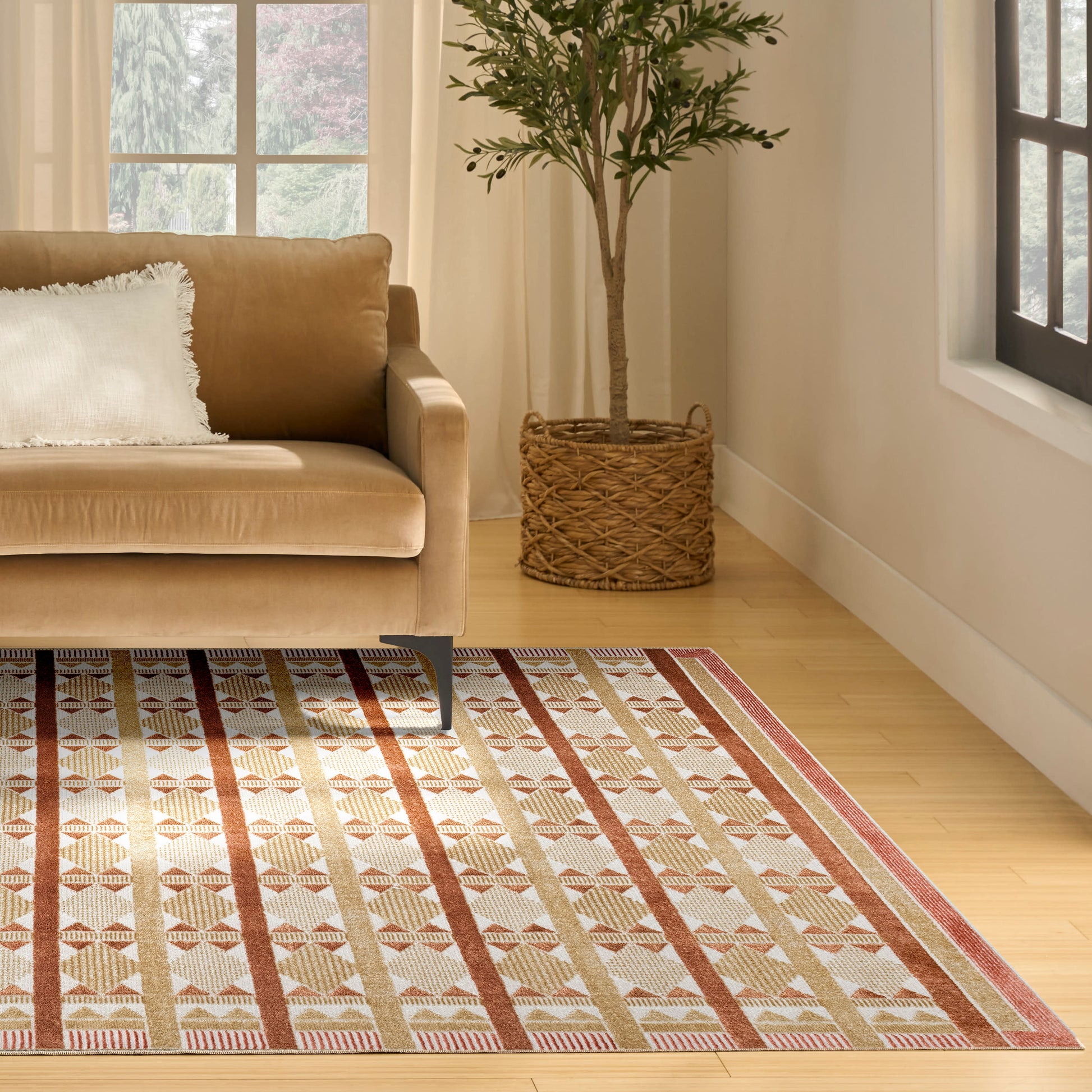 Nourison Home Nordic  Rust  Contemporary