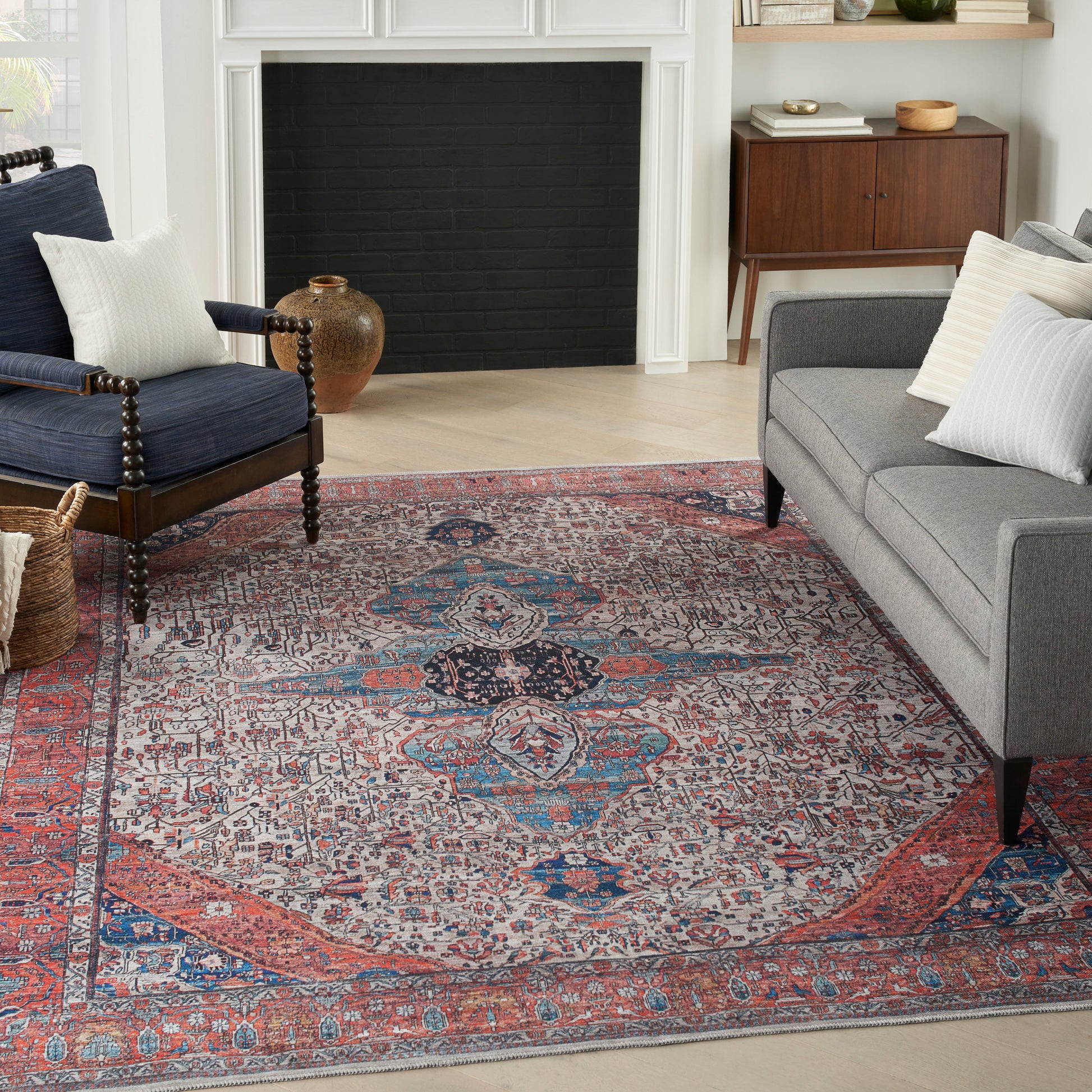 Nourison Home Grand Washables  Ivory Brick  Traditional