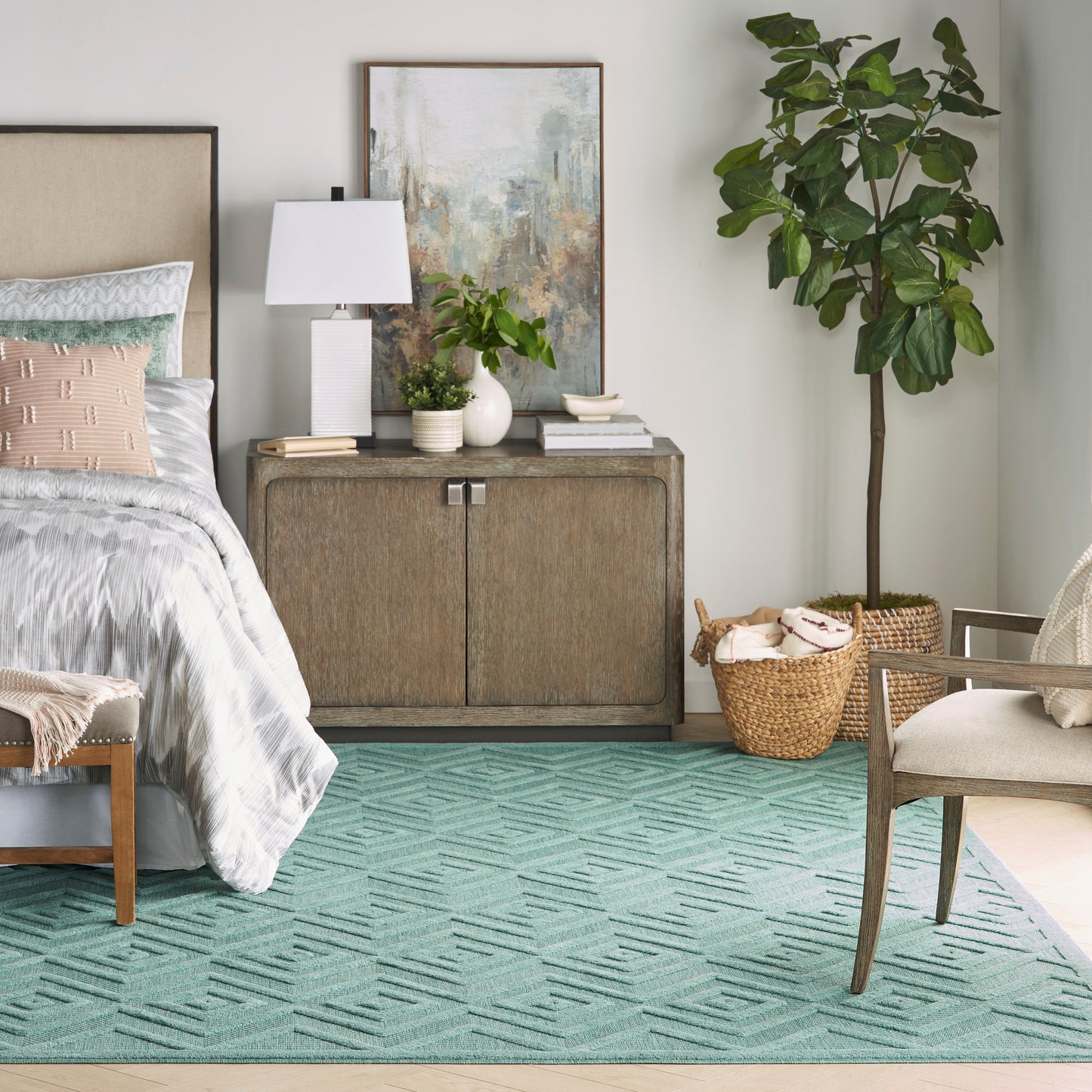 Nourison Home Versatile  Aqua Teal  Contemporary