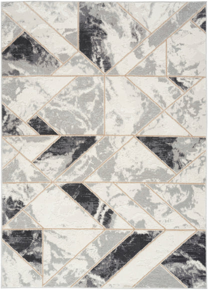 Nourison Home Elation ETN11 Ivory Grey Contemporary Power-loomed Rug