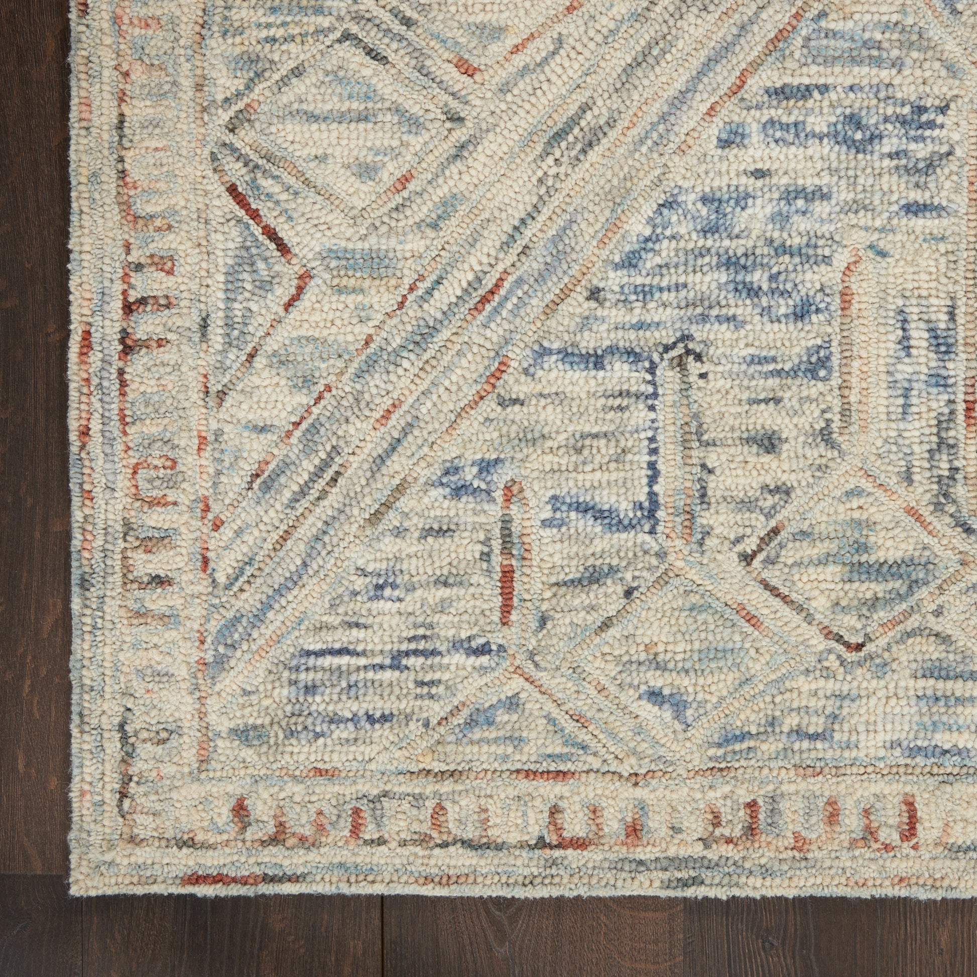 Nourison Home Interlock  Blue Multicolor  Contemporary