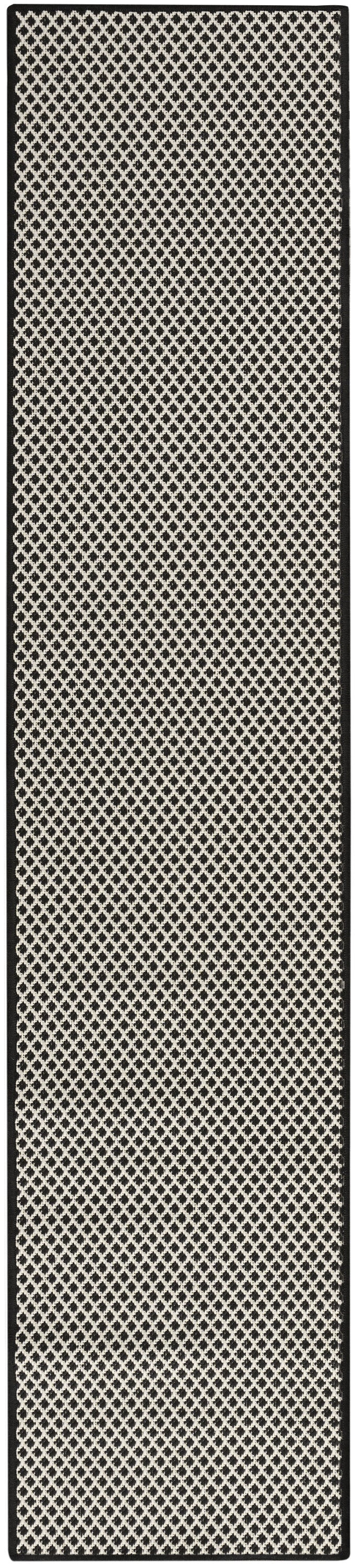 Nourison Home Courtyard COU01 Black White Contemporary Power-loomed Rug