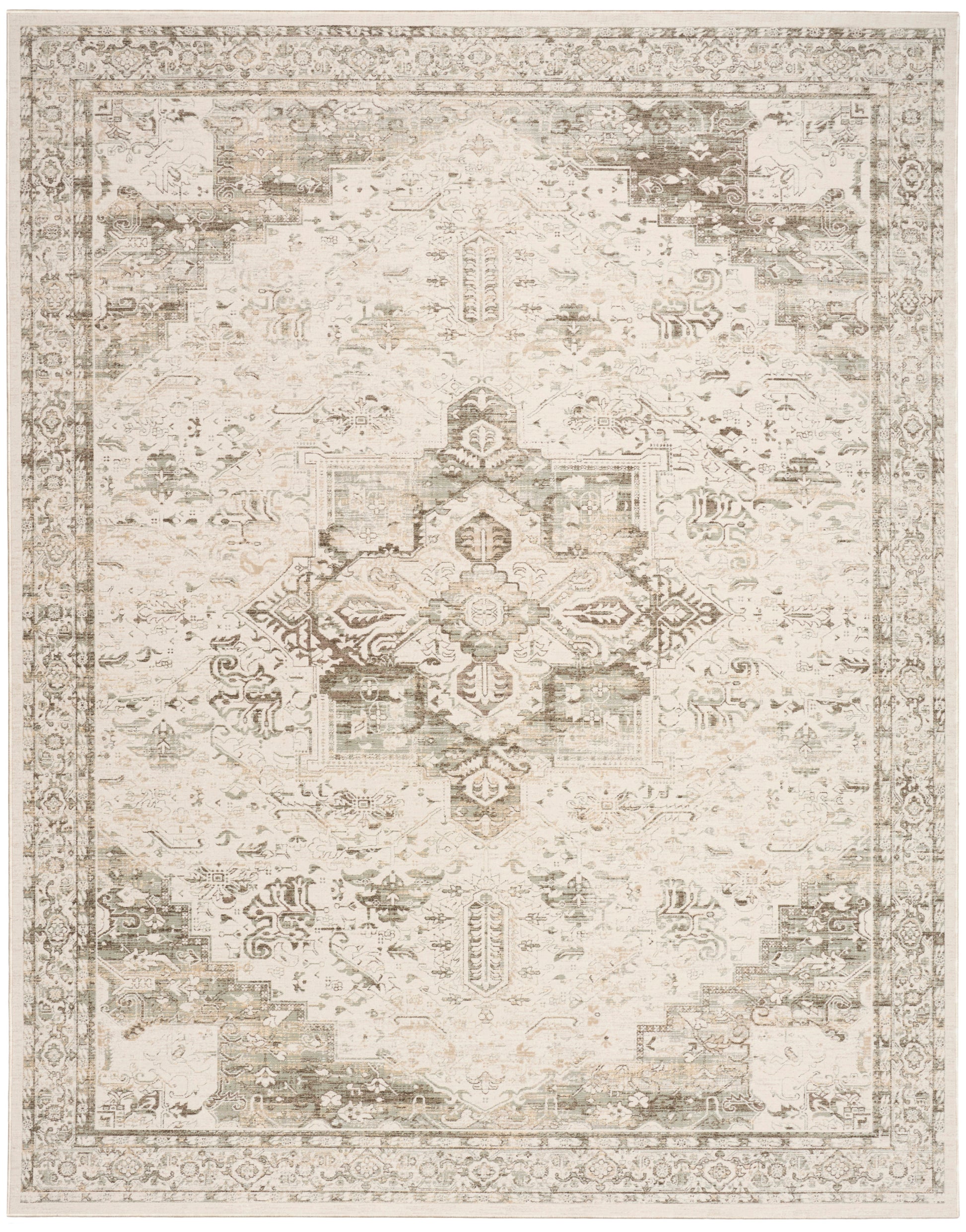 Nourison Home Soft Mist  Ivory Light Grey  Traditional