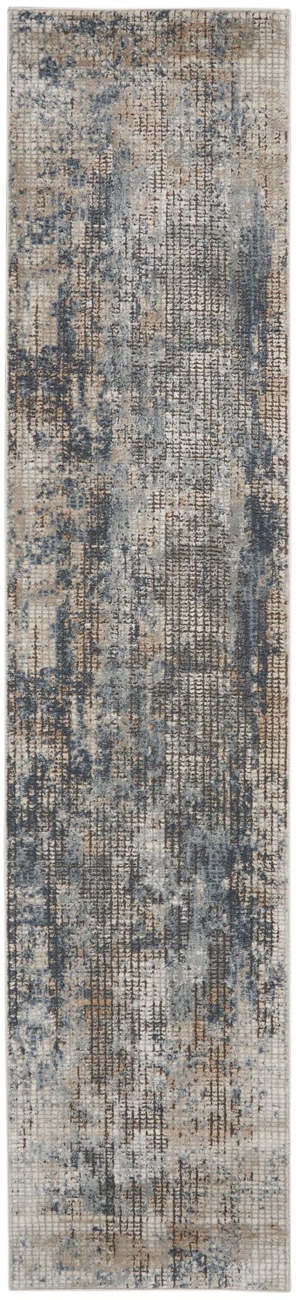 Nourison Home Quarry QUA02 Blue Beige Contemporary Power-loomed Rugs