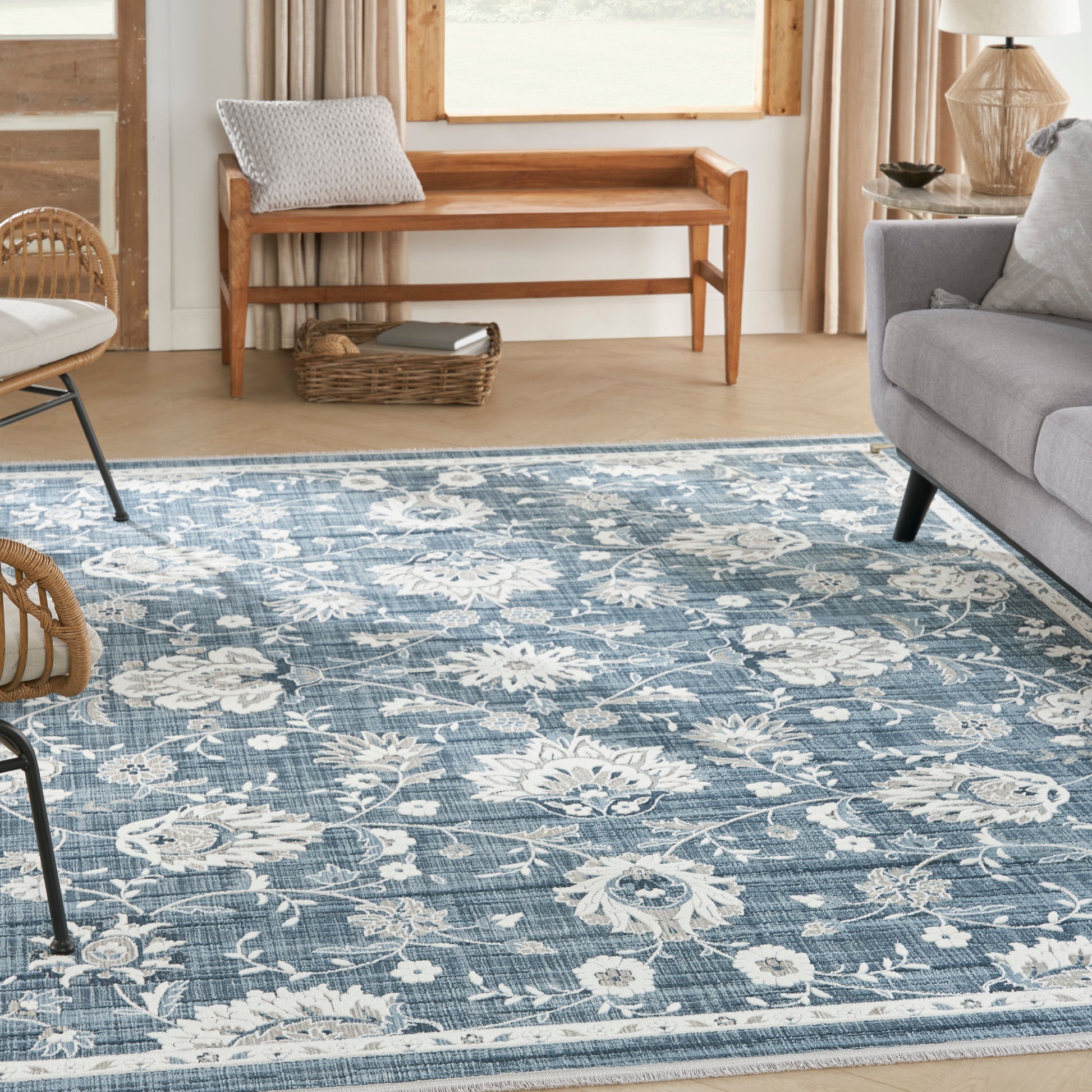 Nourison Home Lennox  Blue Ivory  Transitional