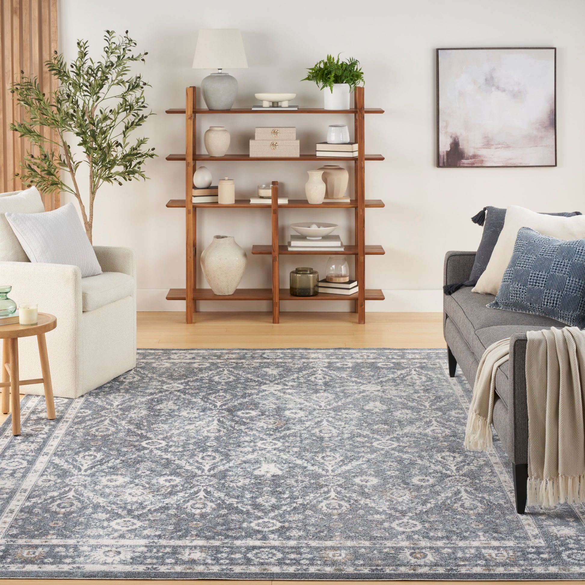 Nourison Home Astra Machine Washable  Dark Blue  Traditional