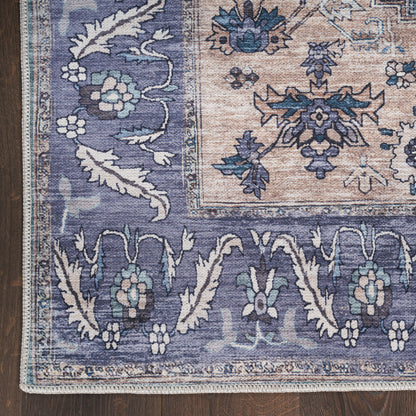 Nourison Home Grand Washables  Teal Blue  Traditional