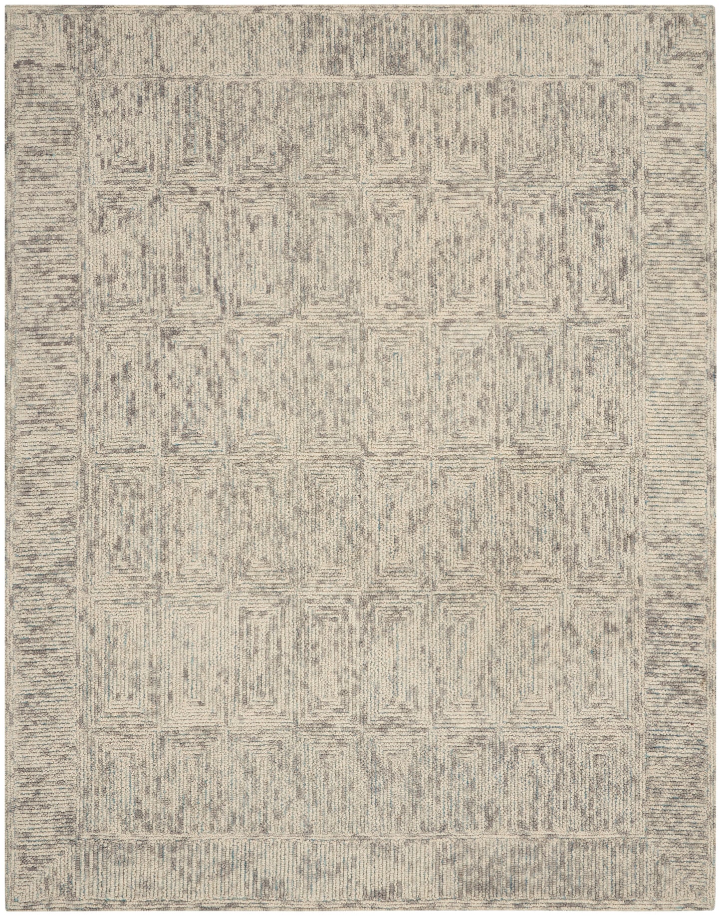 Nourison Home Colorado CLR04 Ivory Grey Teal Contemporary Tufted Rug