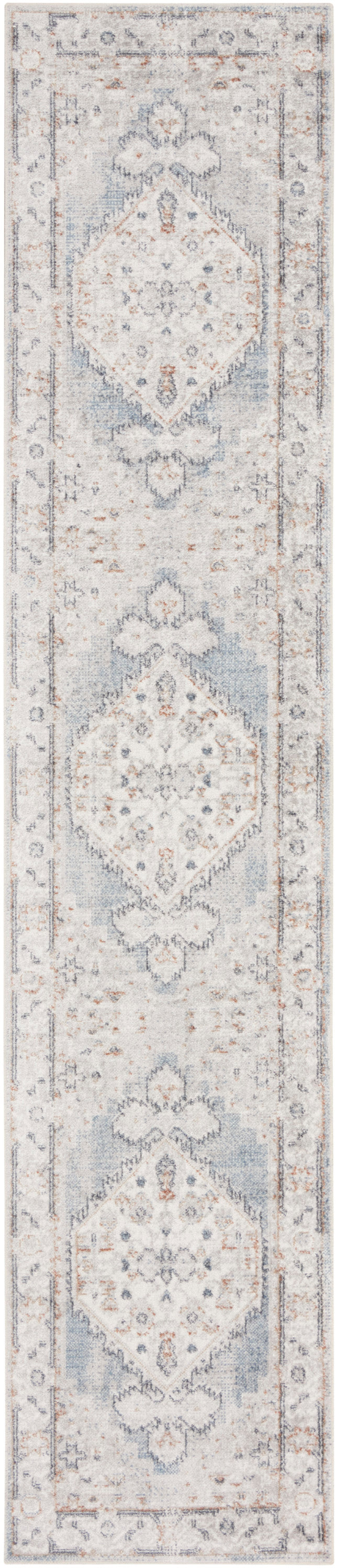 Nourison Home Astra Machine Washable ASW11 Light Blue Traditional Power-loomed Rug
