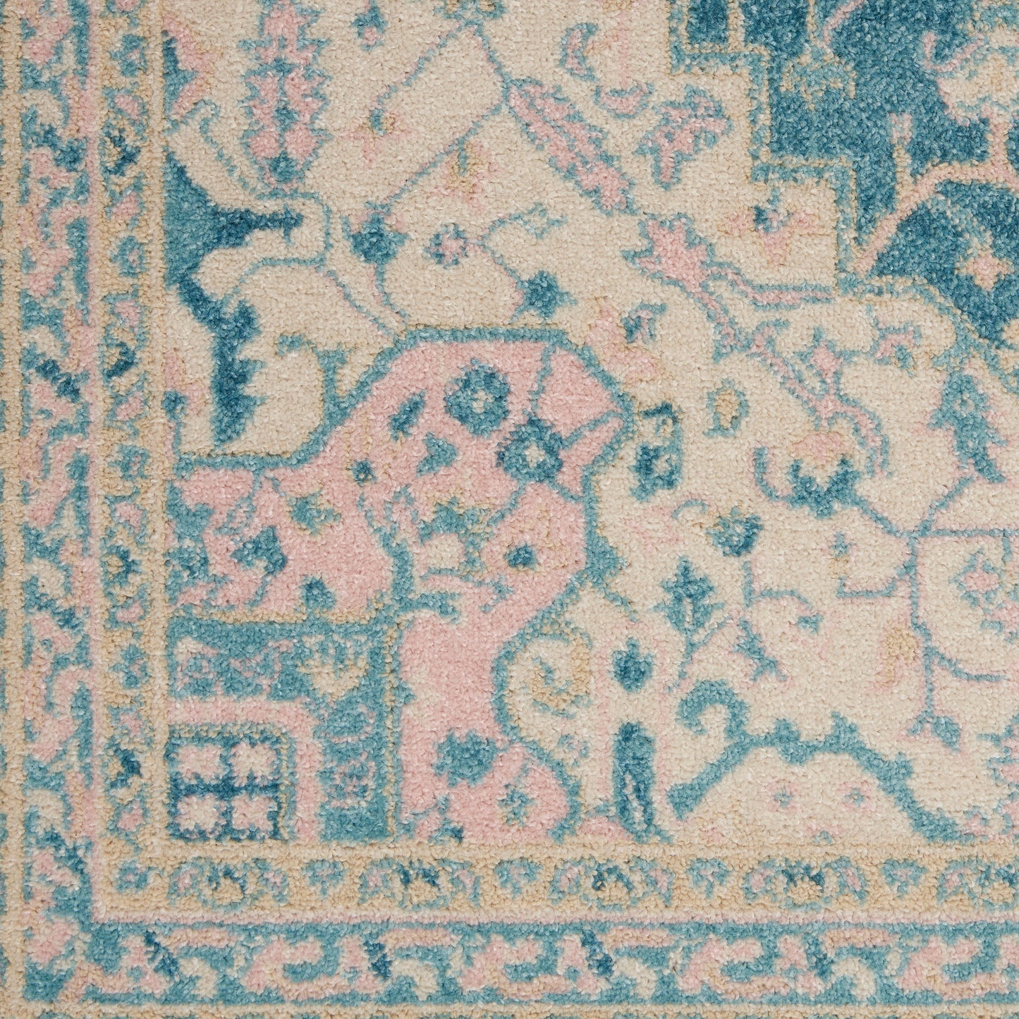 Nourison Home Tranquil  Ivory Turquoise  Traditional