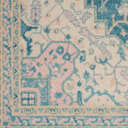 Nourison Home Tranquil  Ivory Turquoise  Traditional