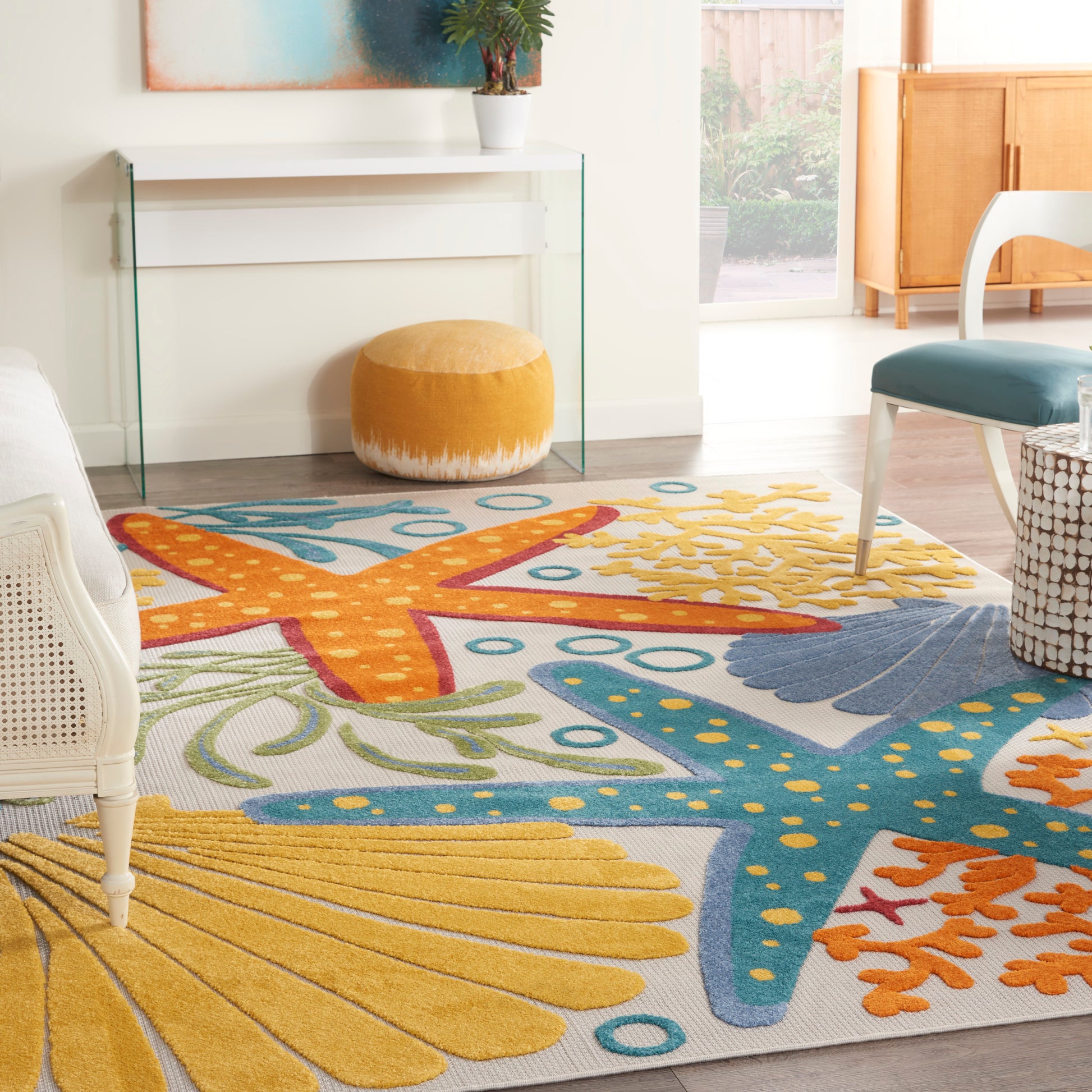 Nourison Home Aloha  Multicolor  Contemporary