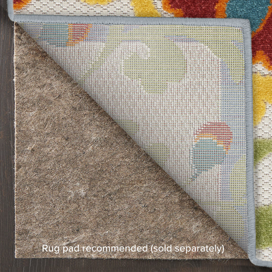 Nourison Home Aloha  Ivory Multicolor  Contemporary