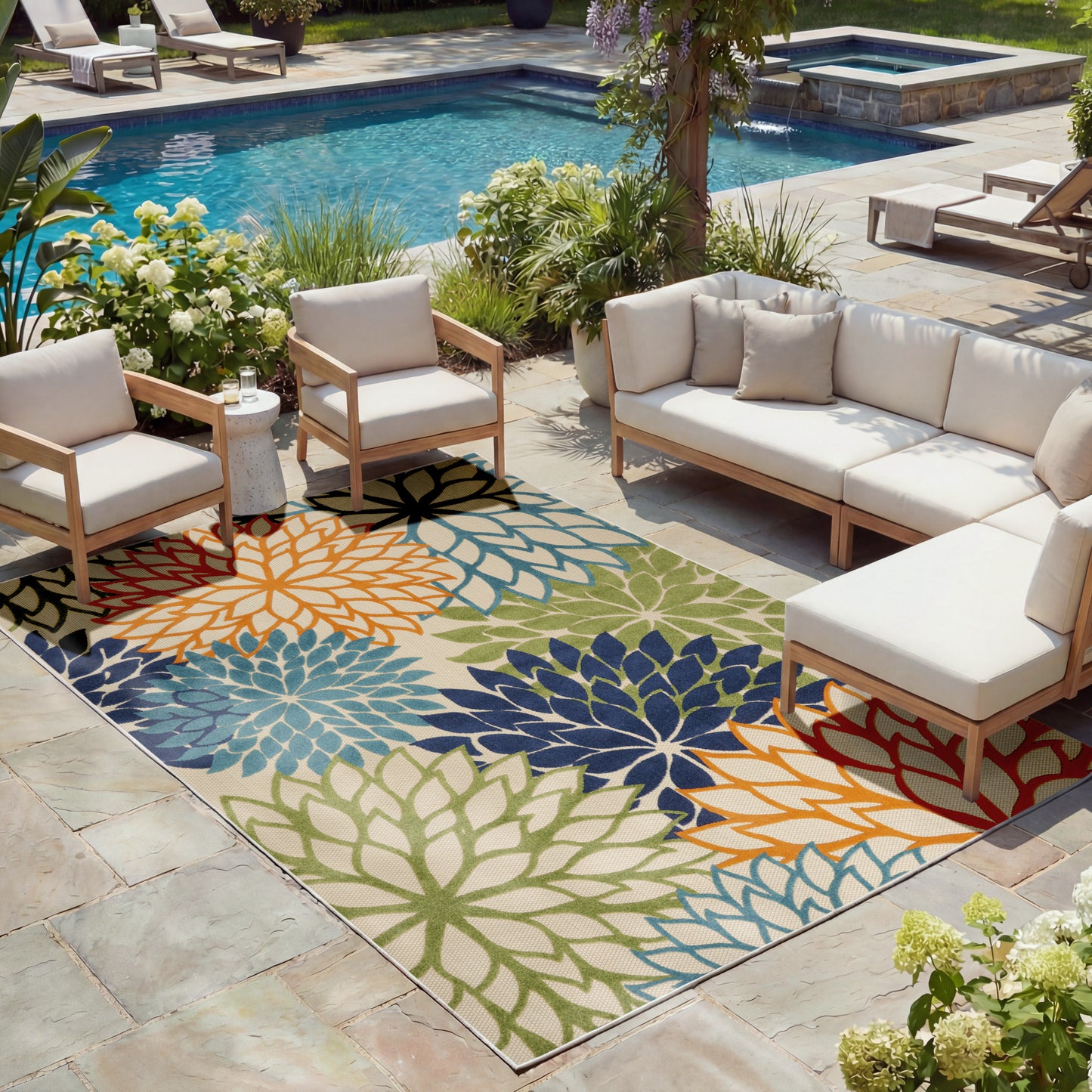 Nourison Home Aloha  Multicolor  Contemporary