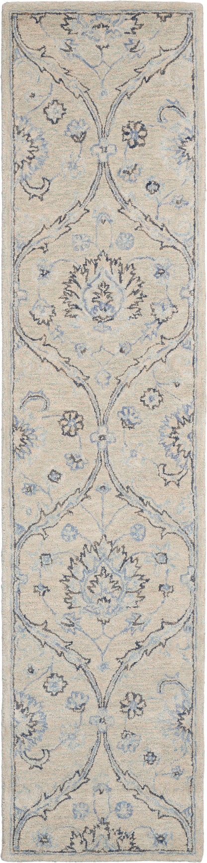 Nourison Home Jazmine JAZ03 Ivory Blue Traditional Tufted Rug