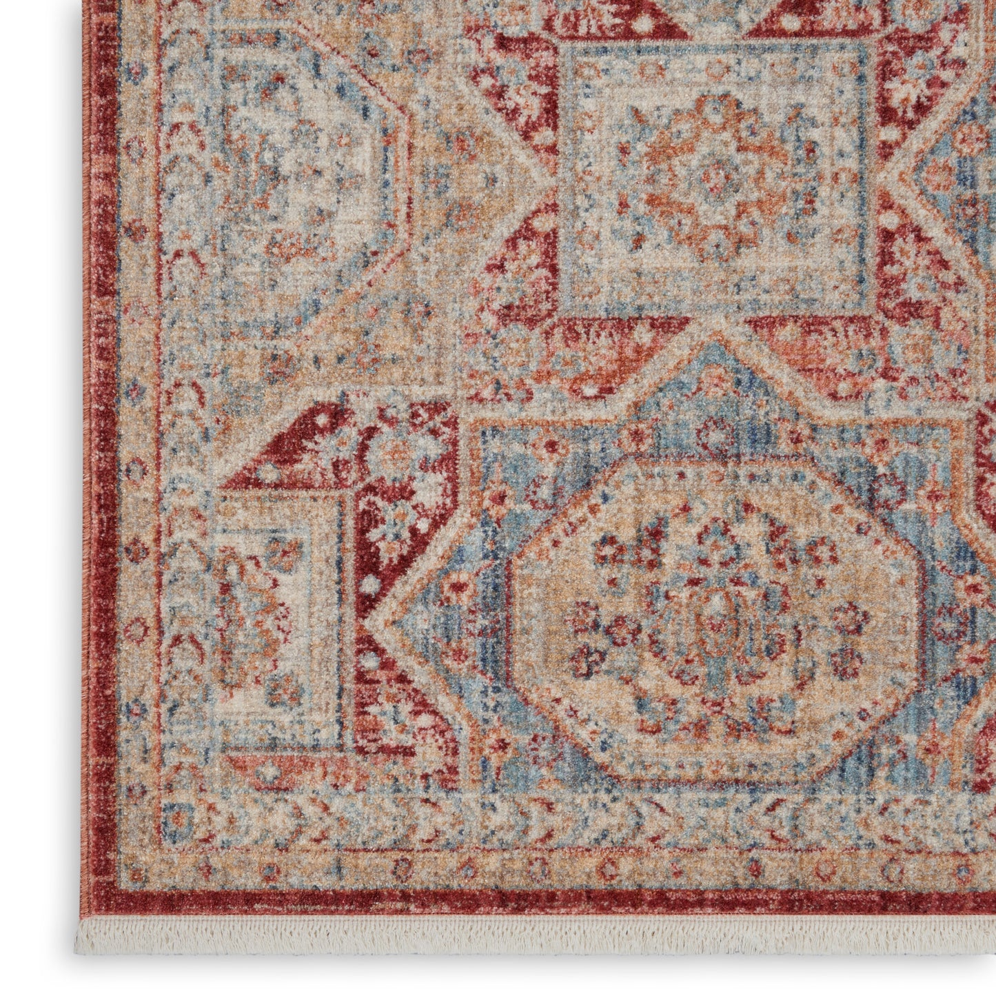 Nourison Home Homestead  Blue Brick  Traditional