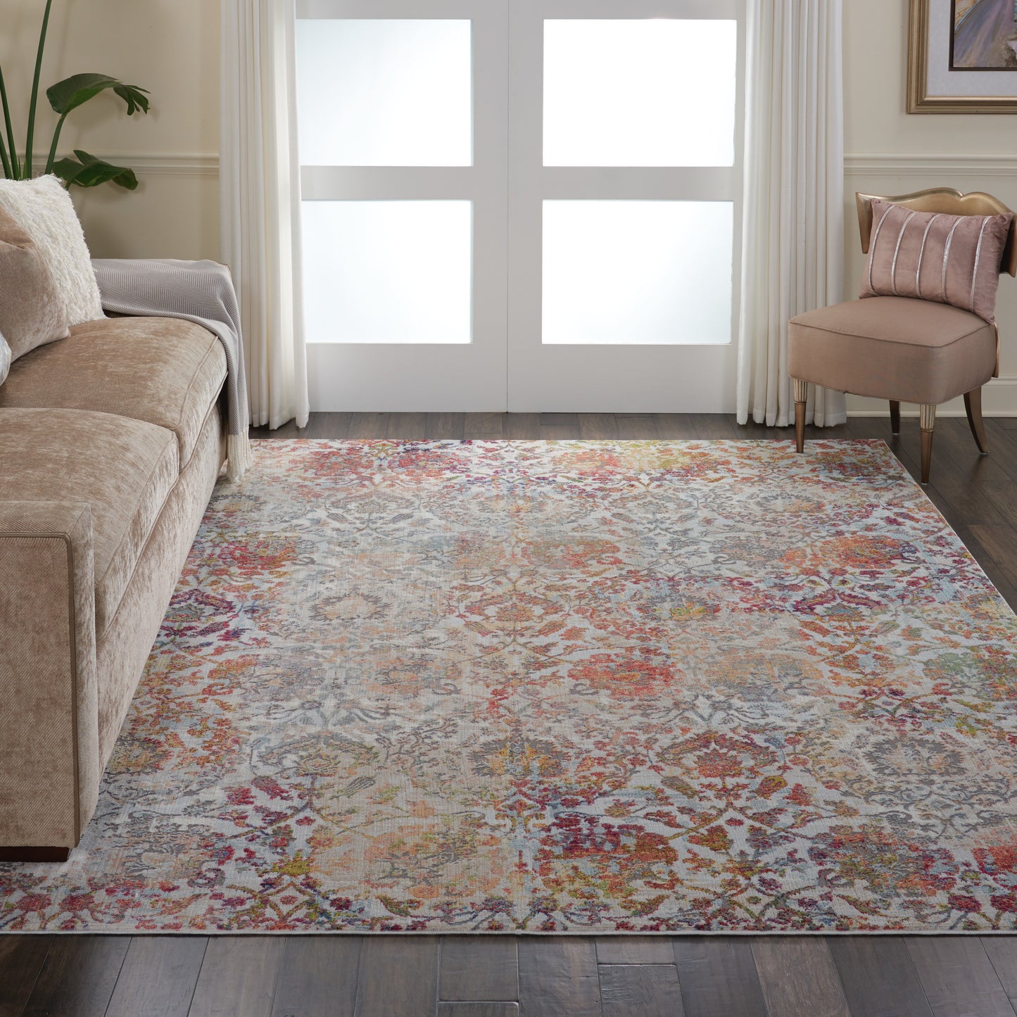 Nourison Home Ankara Global  Ivory Orange  Transitional