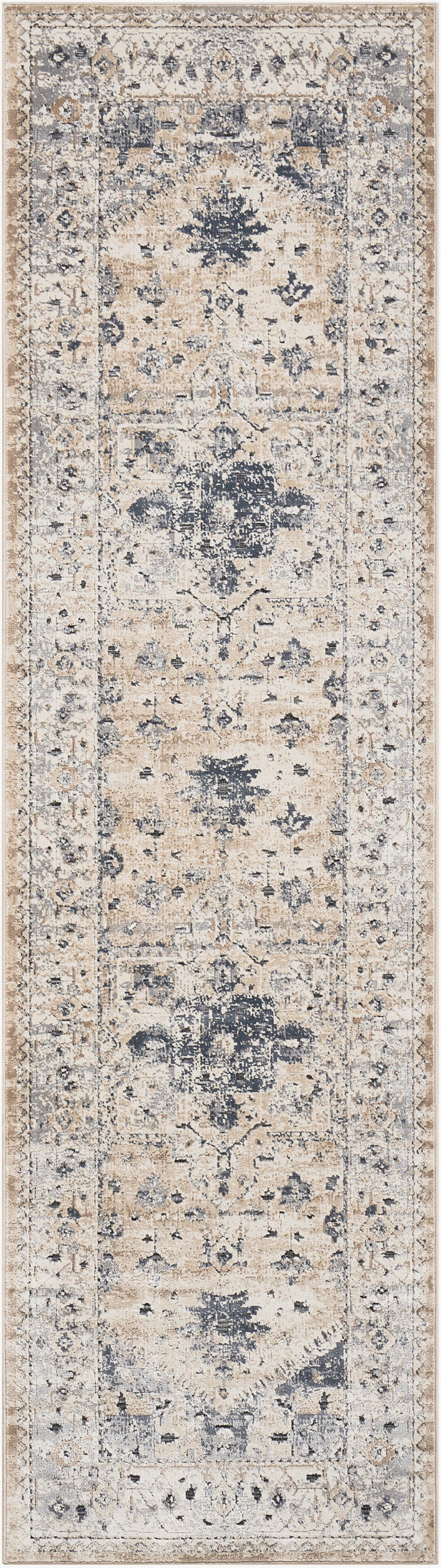 Nourison Home Malta MAI02 Beige Blue Traditional Power-loomed Rug