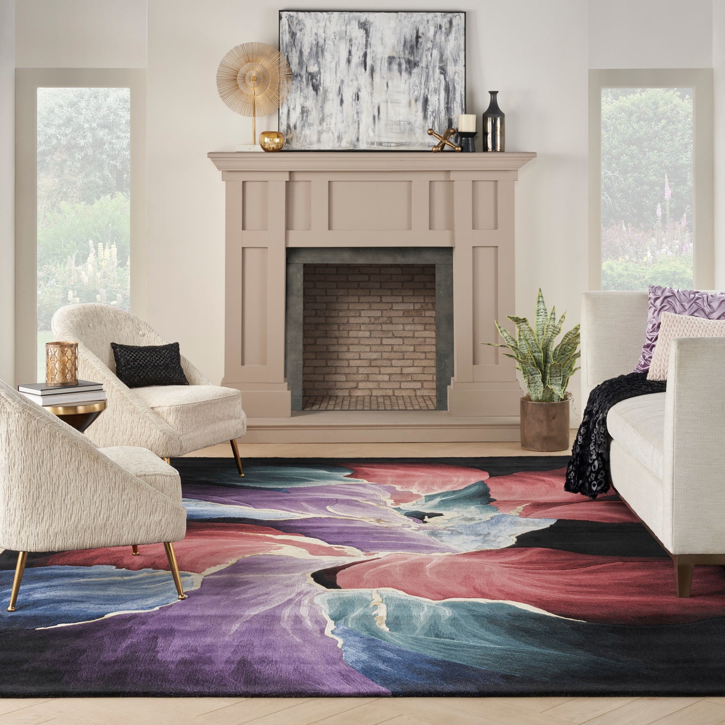 Nourison Home Prismatic  Black  Contemporary
