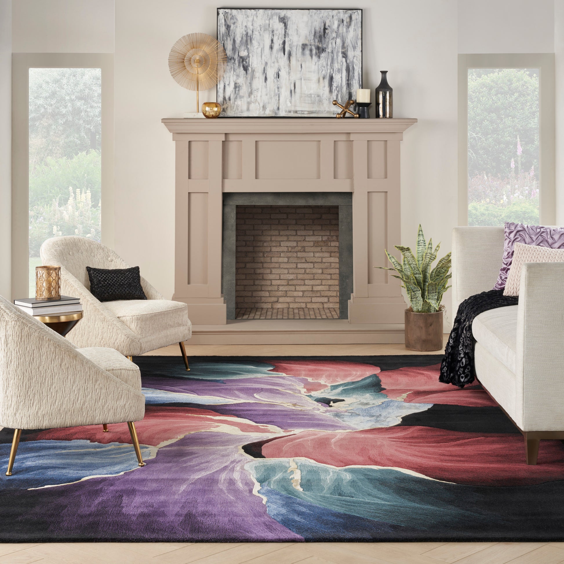 Nourison Home Prismatic  Black  Contemporary