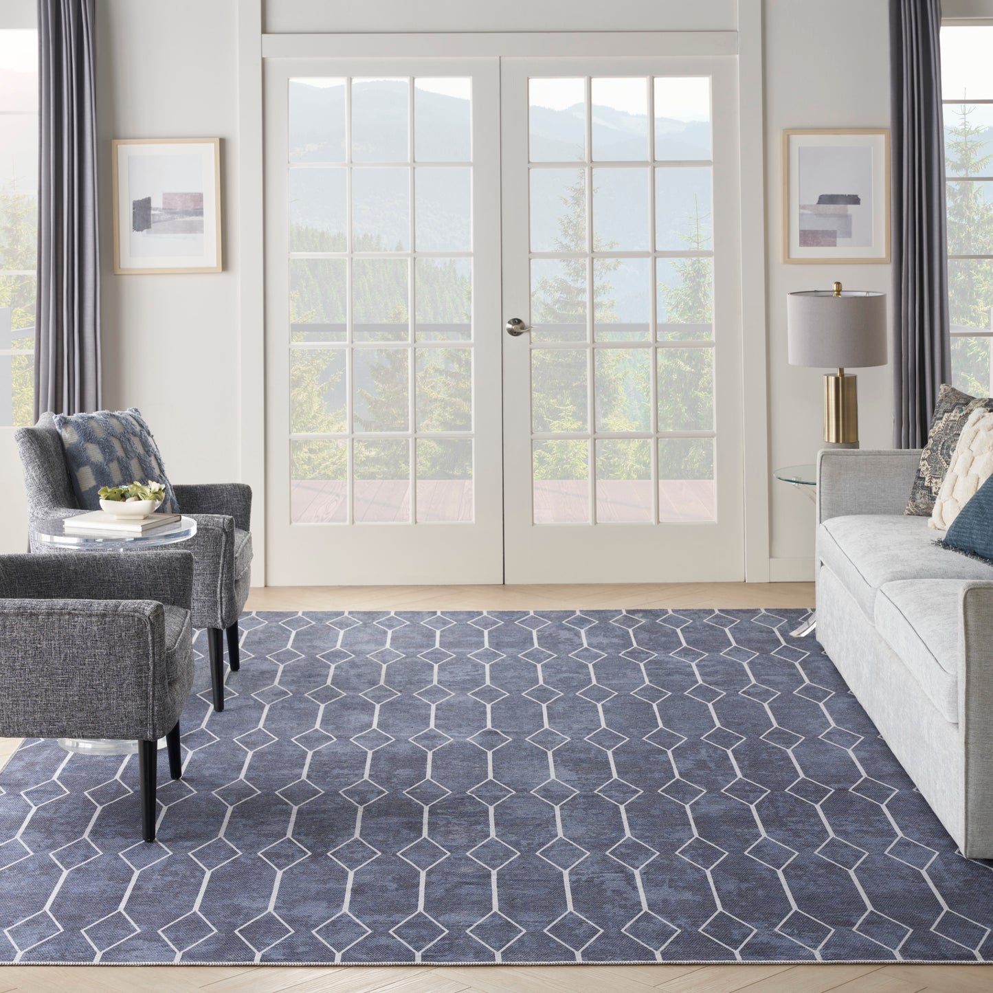 Nourison Home New Concept Washables  Navy  Contemporary