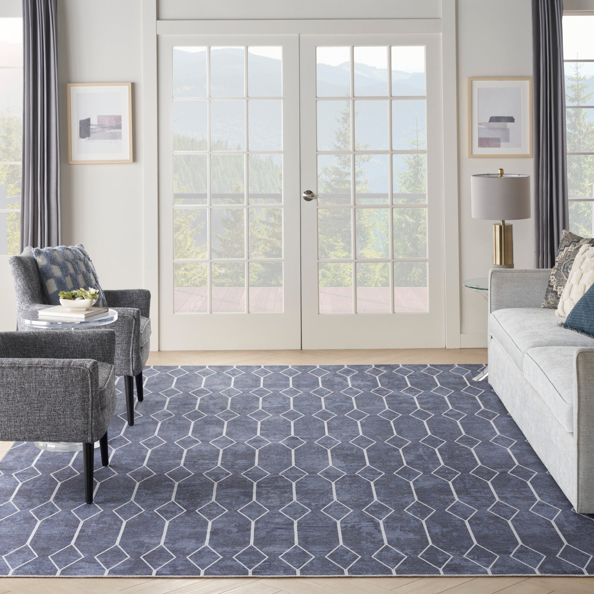 Nourison Home New Concept Washables  Navy  Contemporary