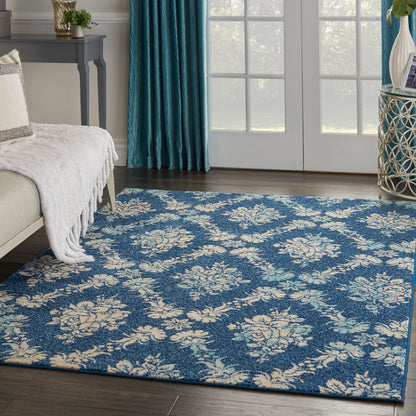 Nourison Home Tranquil  Navy Light Blue  Transitional