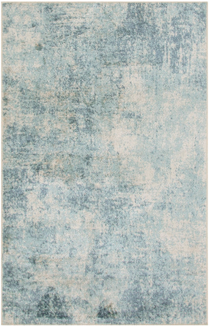 Nourison Home Astra Machine Washable ASW07 Blue Ivory Contemporary Power-loomed Rug