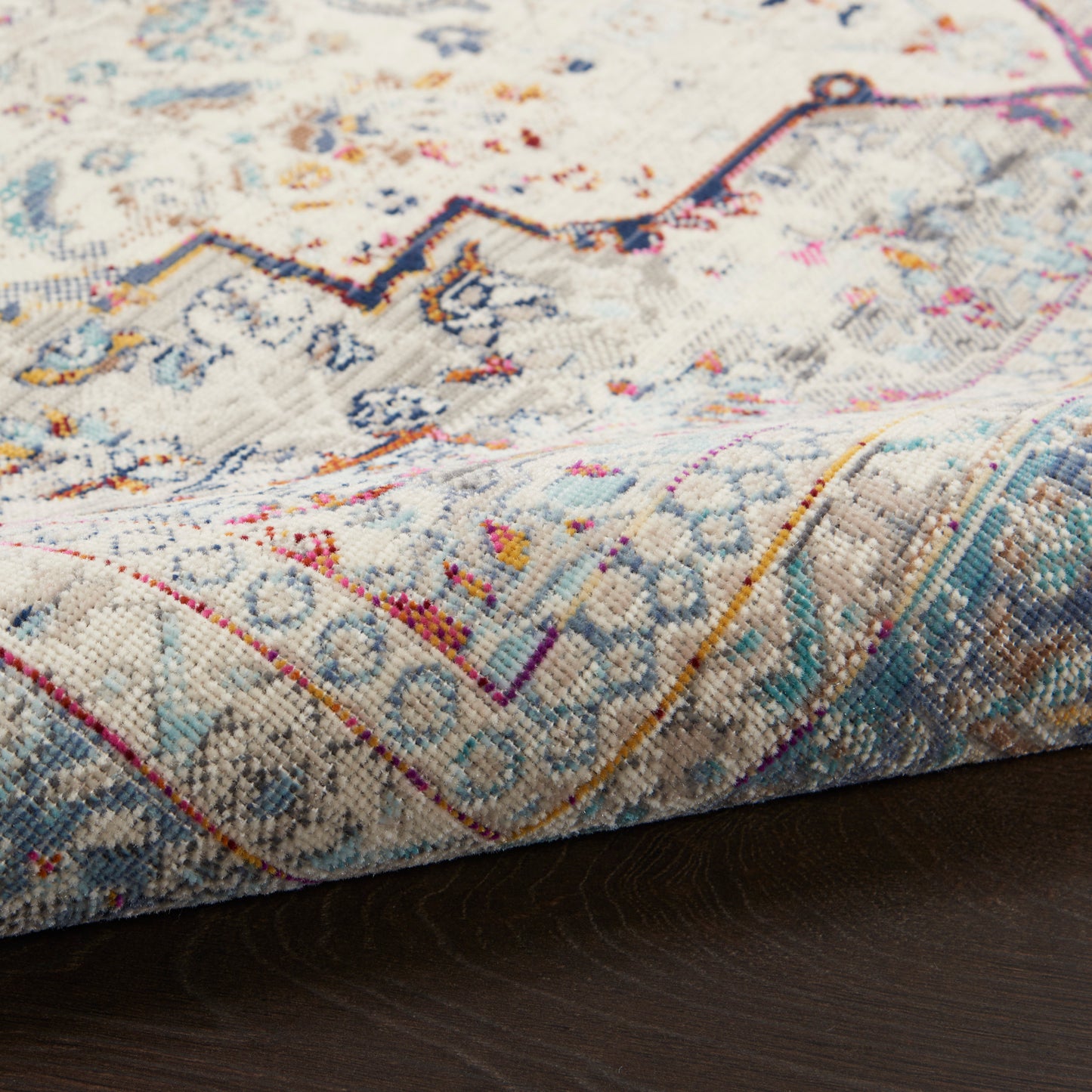 Nourison Home Vintage Kashan  Ivory Blue  Traditional
