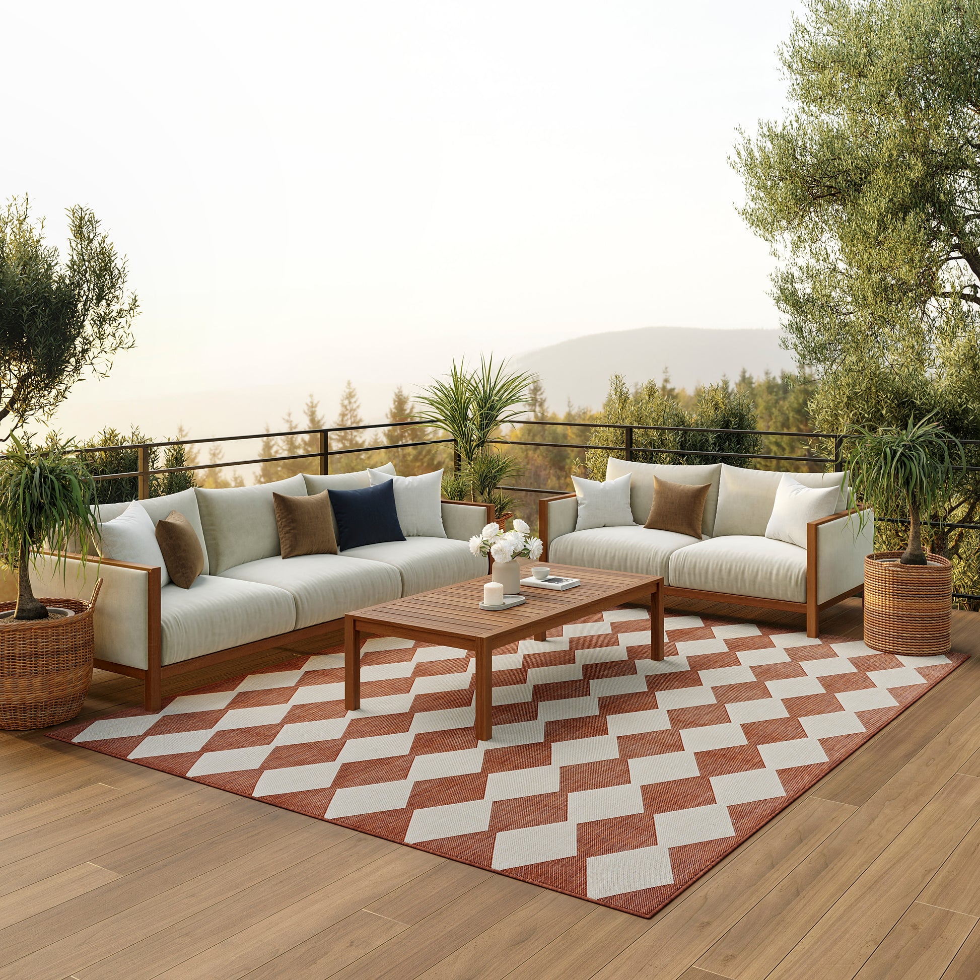 Nourison Home Positano  Terracotta  Contemporary