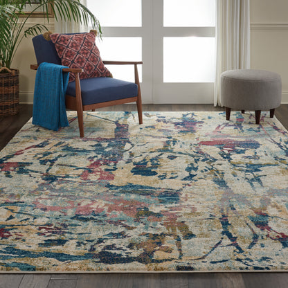 Nourison Home Fusion  Cream Multicolor  Contemporary