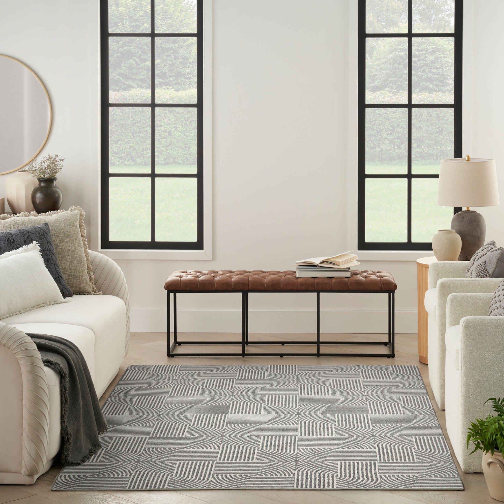 Nourison Home Natural Texture  Charcoal Ivory  Contemporary