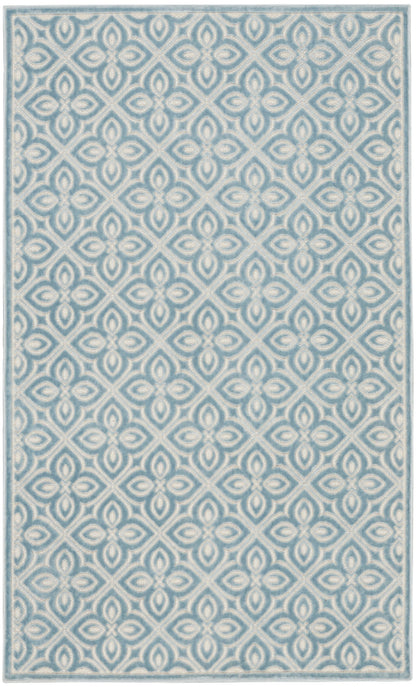 Nourison Home Washable Charm WCH03 Blue Ivory Contemporary Machine Woven Rug