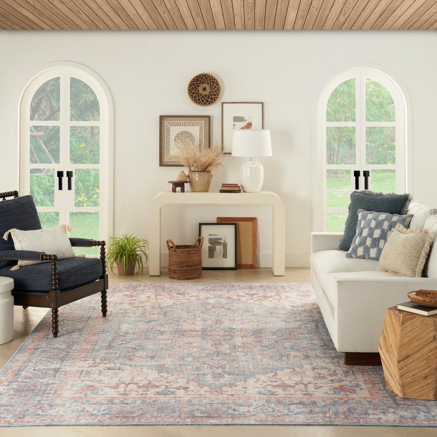 Nourison Home New Concept Washables  Blue Multicolor  Traditional