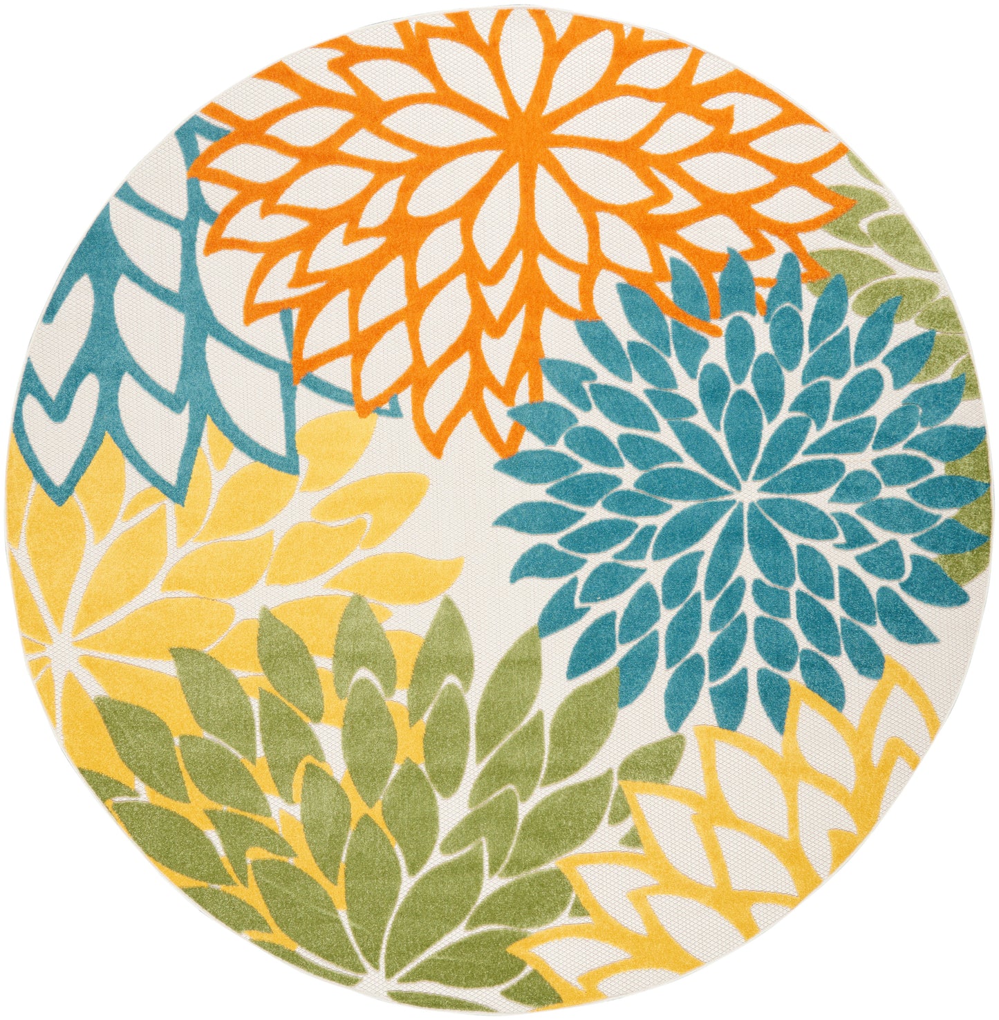 Nourison Home Aloha ALH05 Turquoise Multicolor Contemporary Power-loomed Rugs